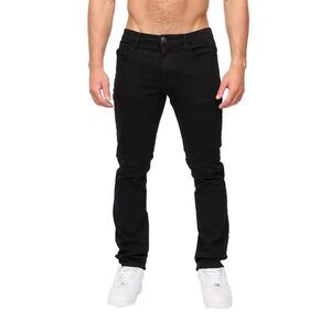 Crosshatch Mens Draker Straight Leg Jeans / Black